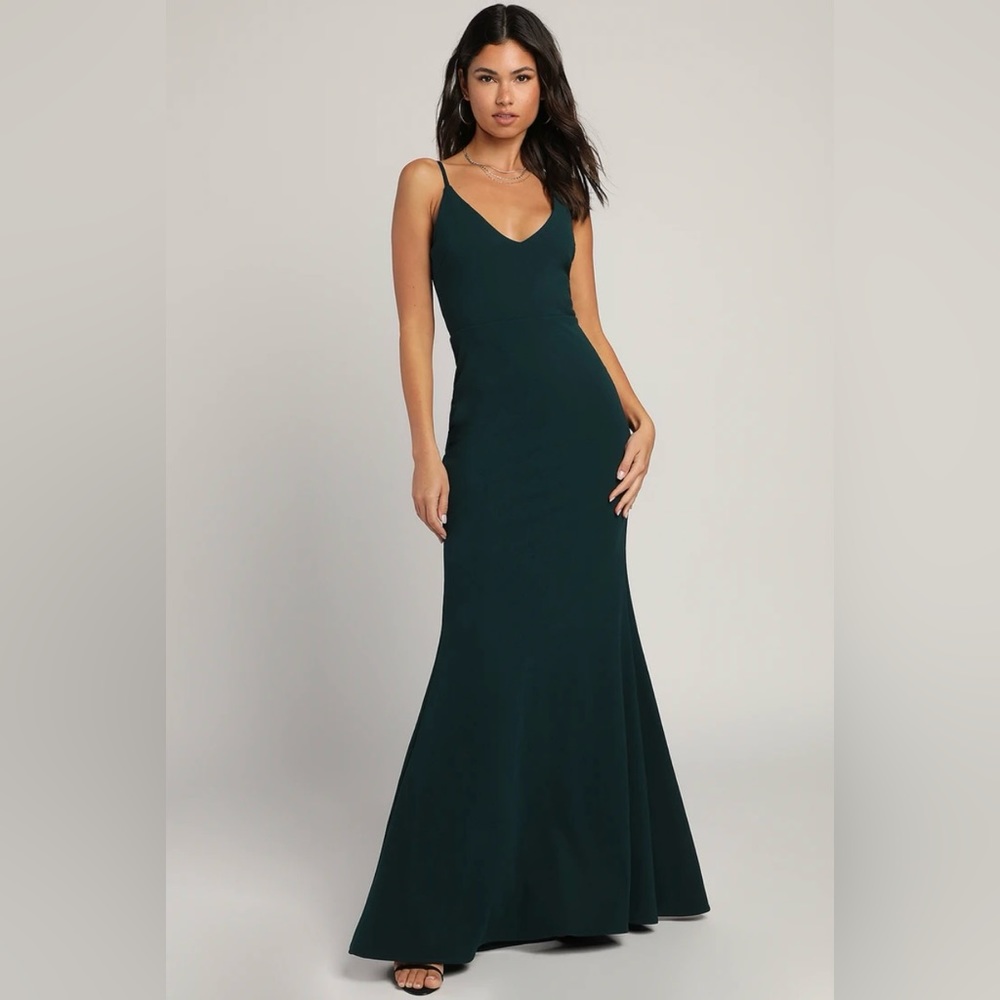 Lulu’s Infinite Glory Forest Green Maxi Dress